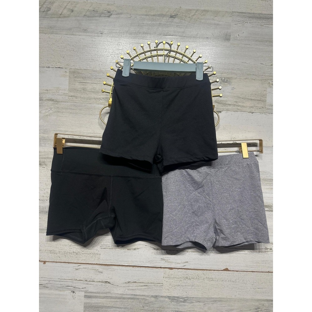 All in Motion Blenet Active Shorts Girls L Black Gray 3pc Lot Sporty EUC